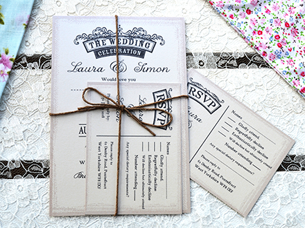 Emily Invitation with RSVP and twine tie